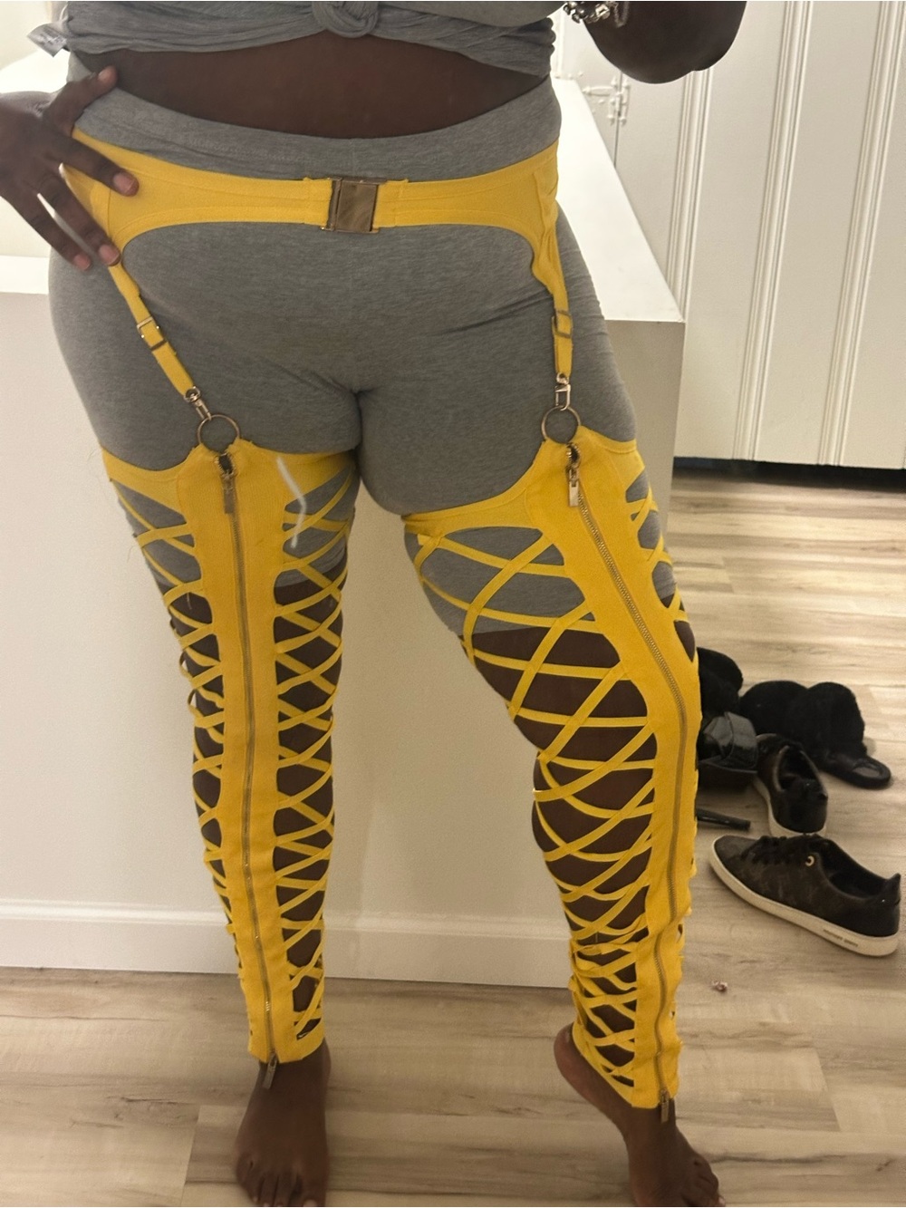 Yellow bandage Garter Chaps for Women